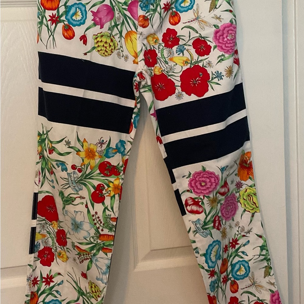 Moschino Floral Straight Leg Jeans - Multicolor